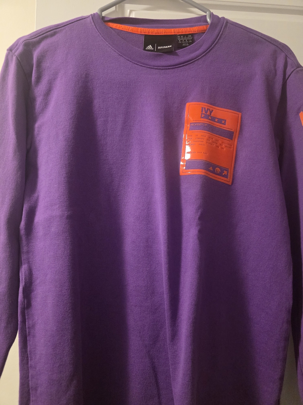 IVY PARK Purple Long-Sleeve Tee with Orange Graphic Patch